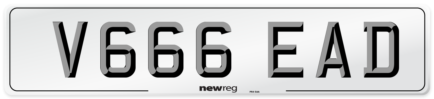 V666 EAD Number Plate from New Reg